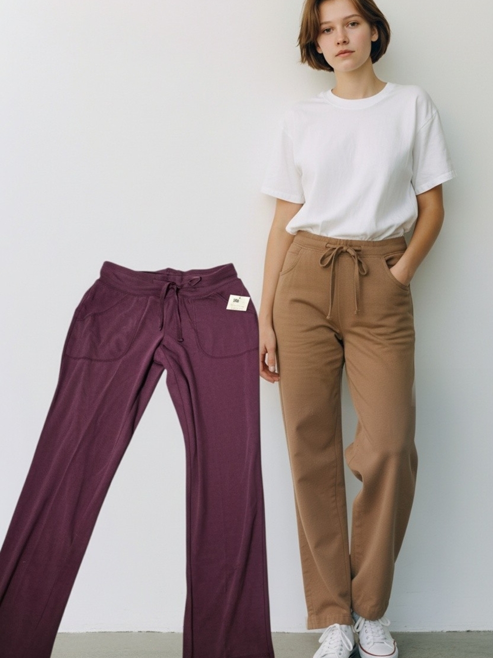 Athletic Works Women's Drawstring Lots Of 2 in Brown and Plum
